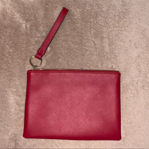 ANNE AK KLEIN Red Leather wristlet - Picture 3 of 5